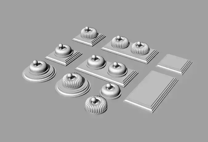 Dolls House Wall Light Switches Victorian Period Miniature scale 3D print model