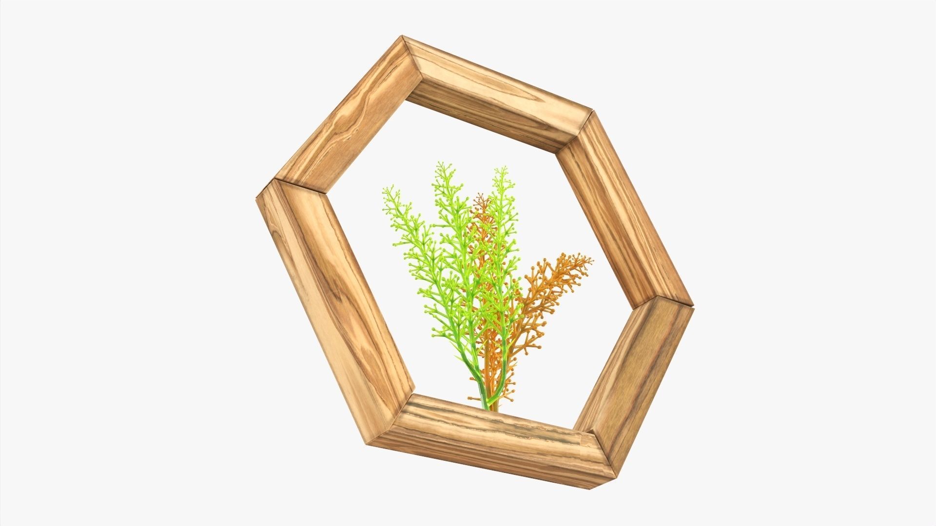 Frame with decorative artificial flower 3D model_1