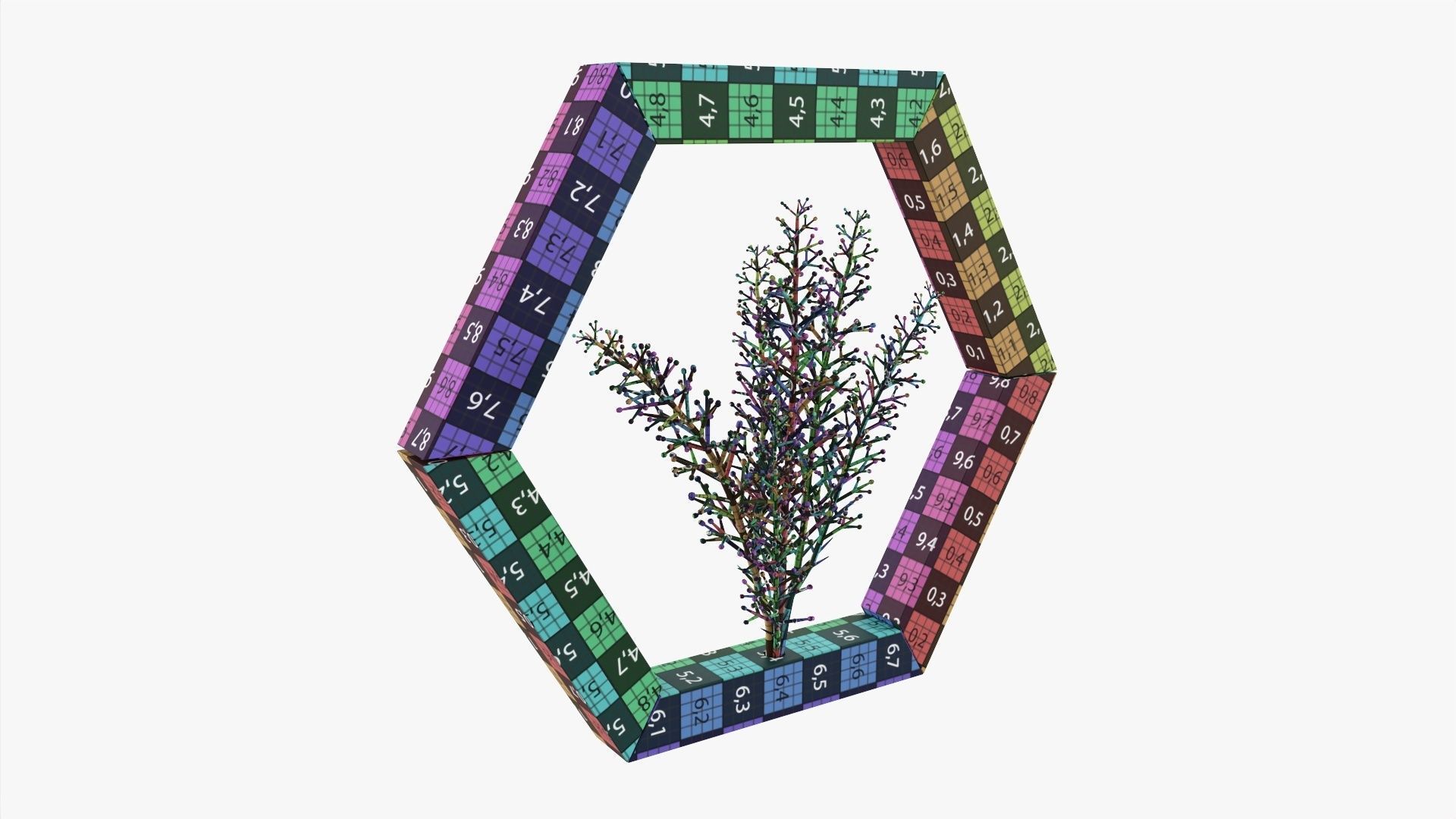 Frame with decorative artificial flower 3D model_7