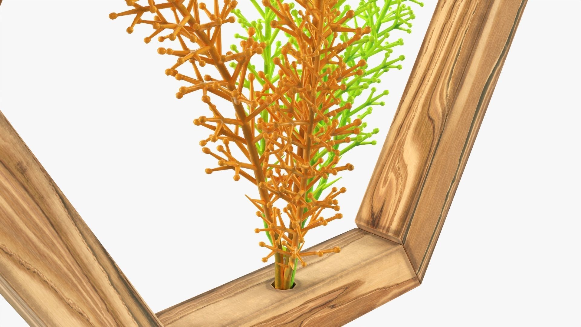 Frame with decorative artificial flower 3D model_3