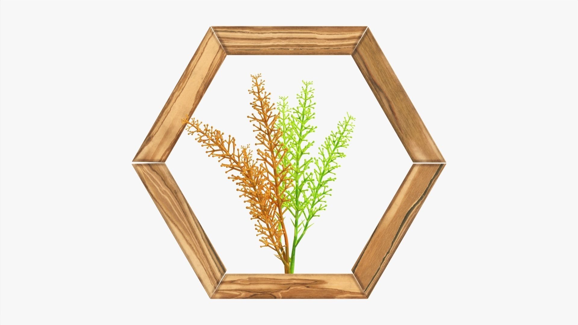Frame with decorative artificial flower 3D model_4