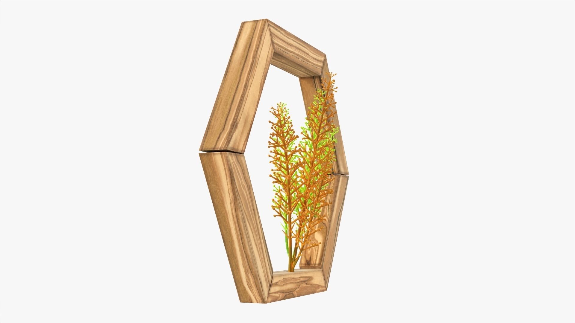 Frame with decorative artificial flower 3D model_2