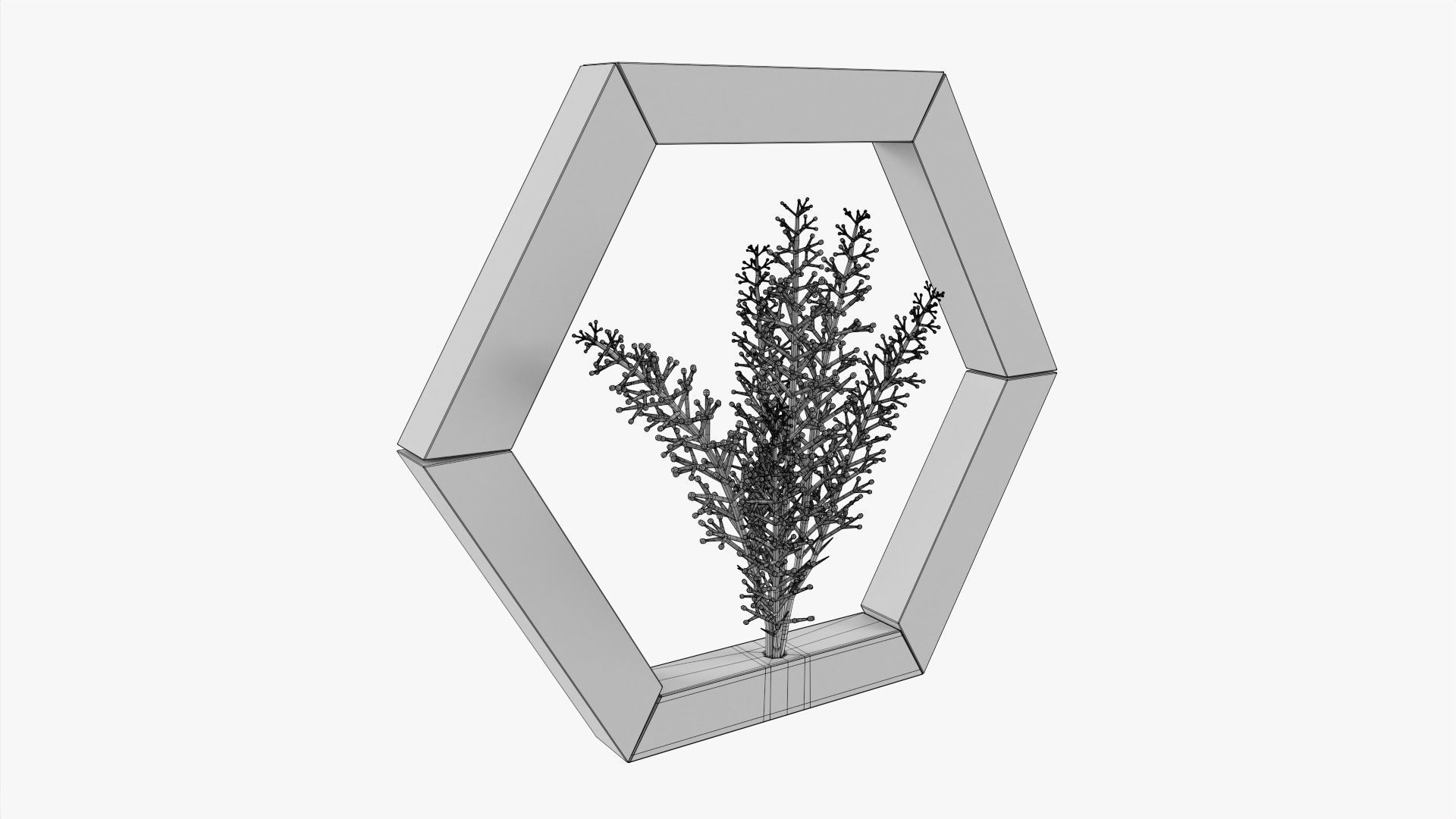 Frame with decorative artificial flower 3D model_6