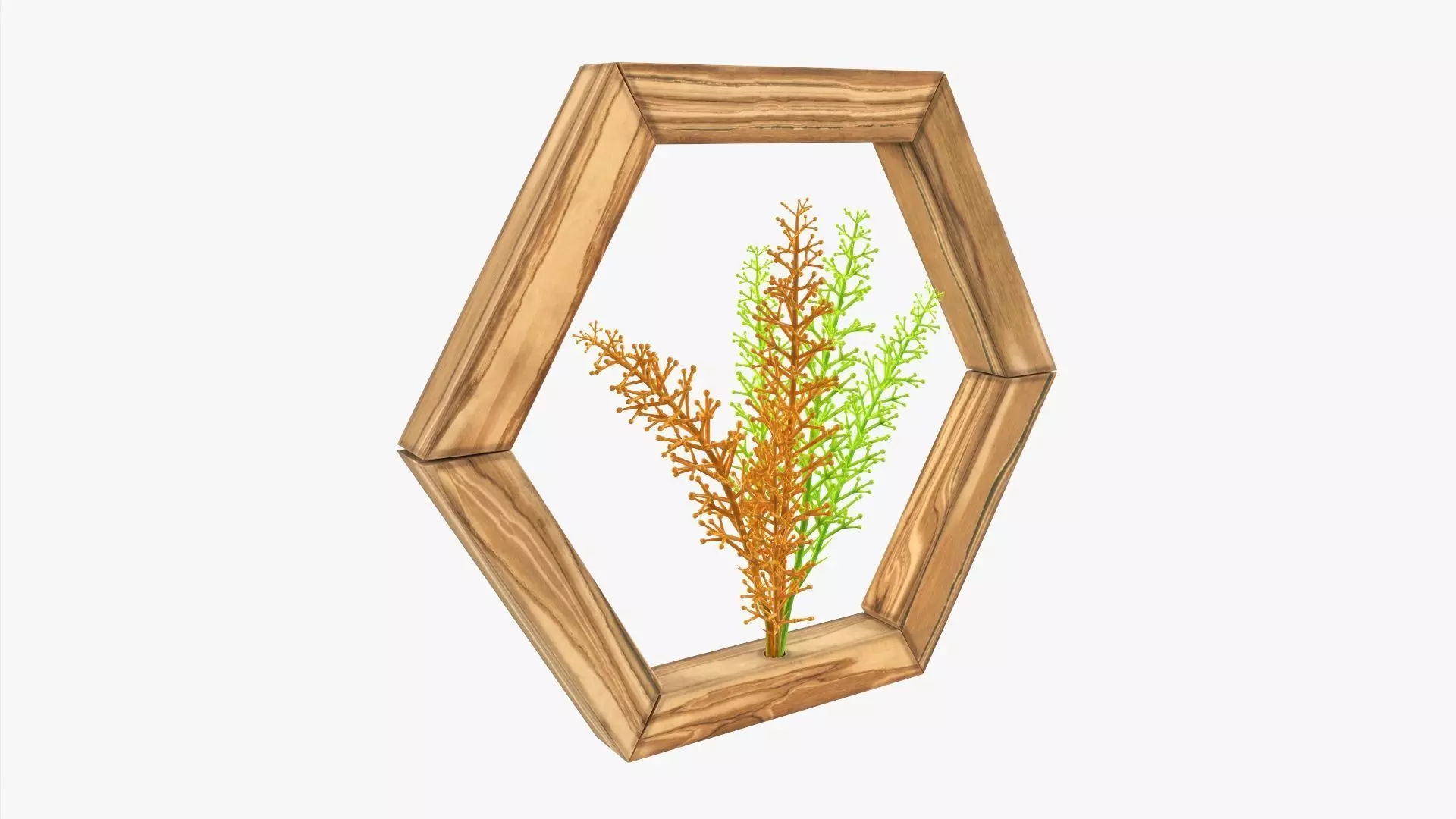 Frame with decorative artificial flower 3D model_0