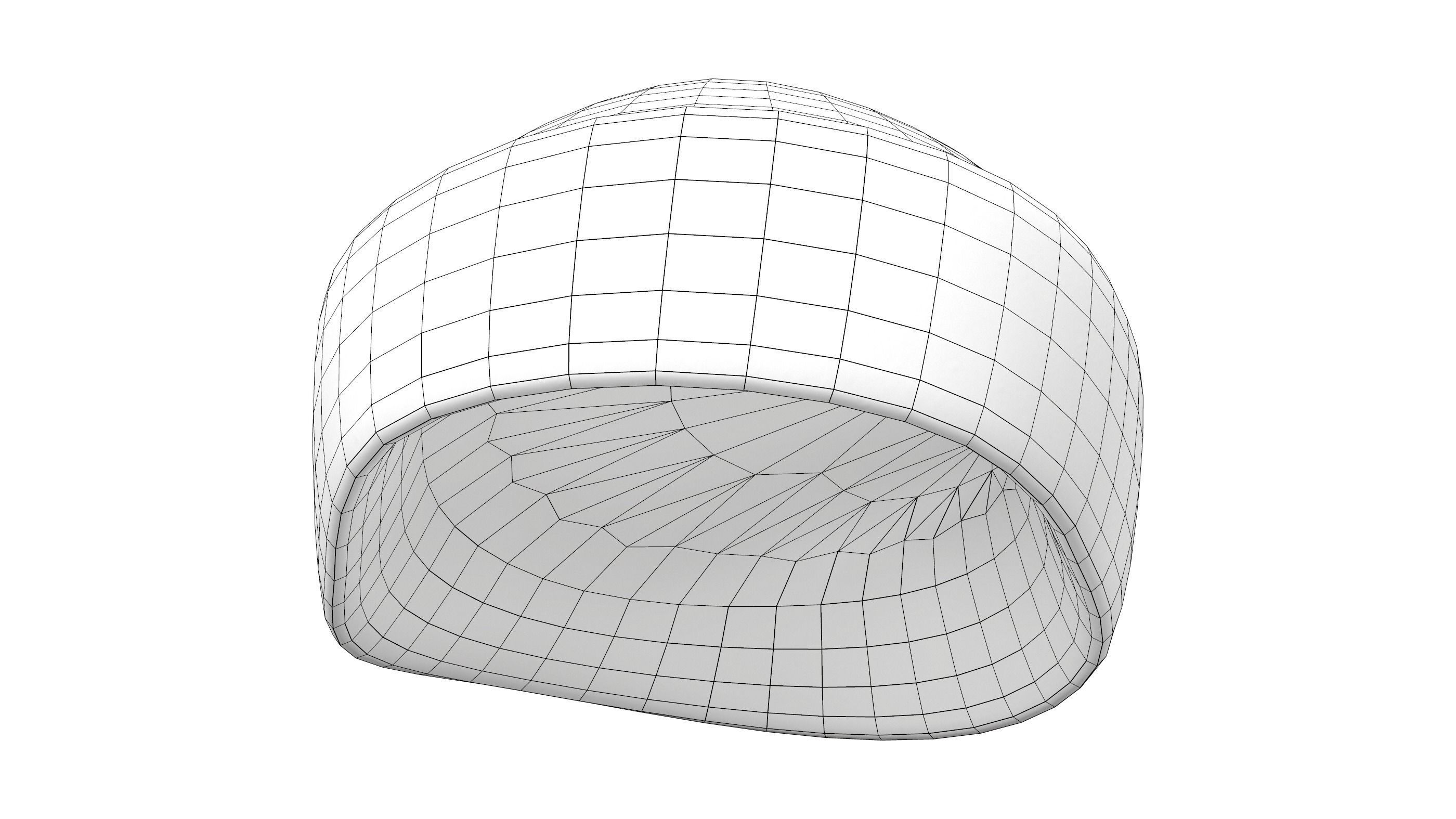 Beanie Hat Low-poly 3D model_6
