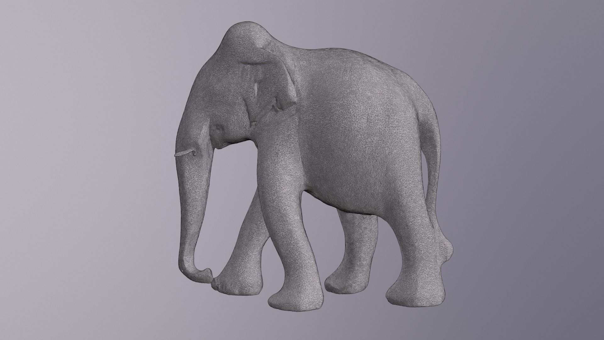 Elephant wood handmade sculpture high-poly 3D model_24