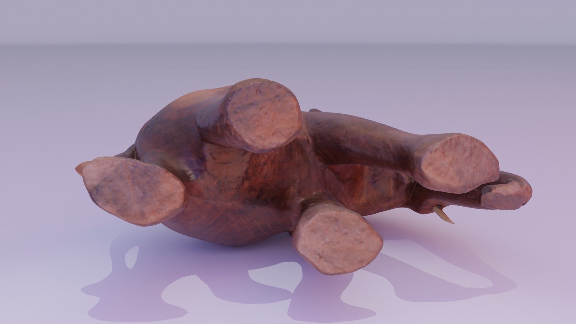 Elephant wood handmade sculpture high-poly 3D model_21