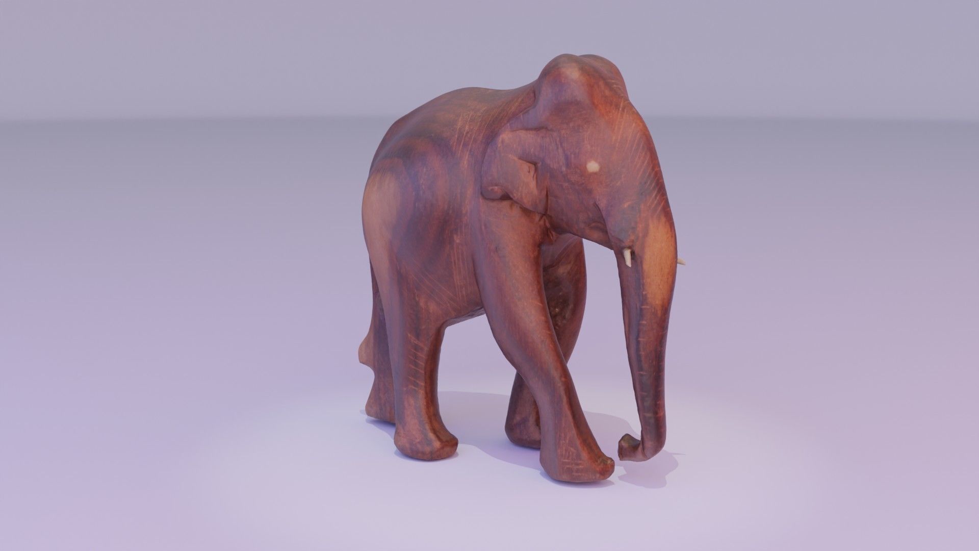 Elephant wood handmade sculpture high-poly 3D model_19