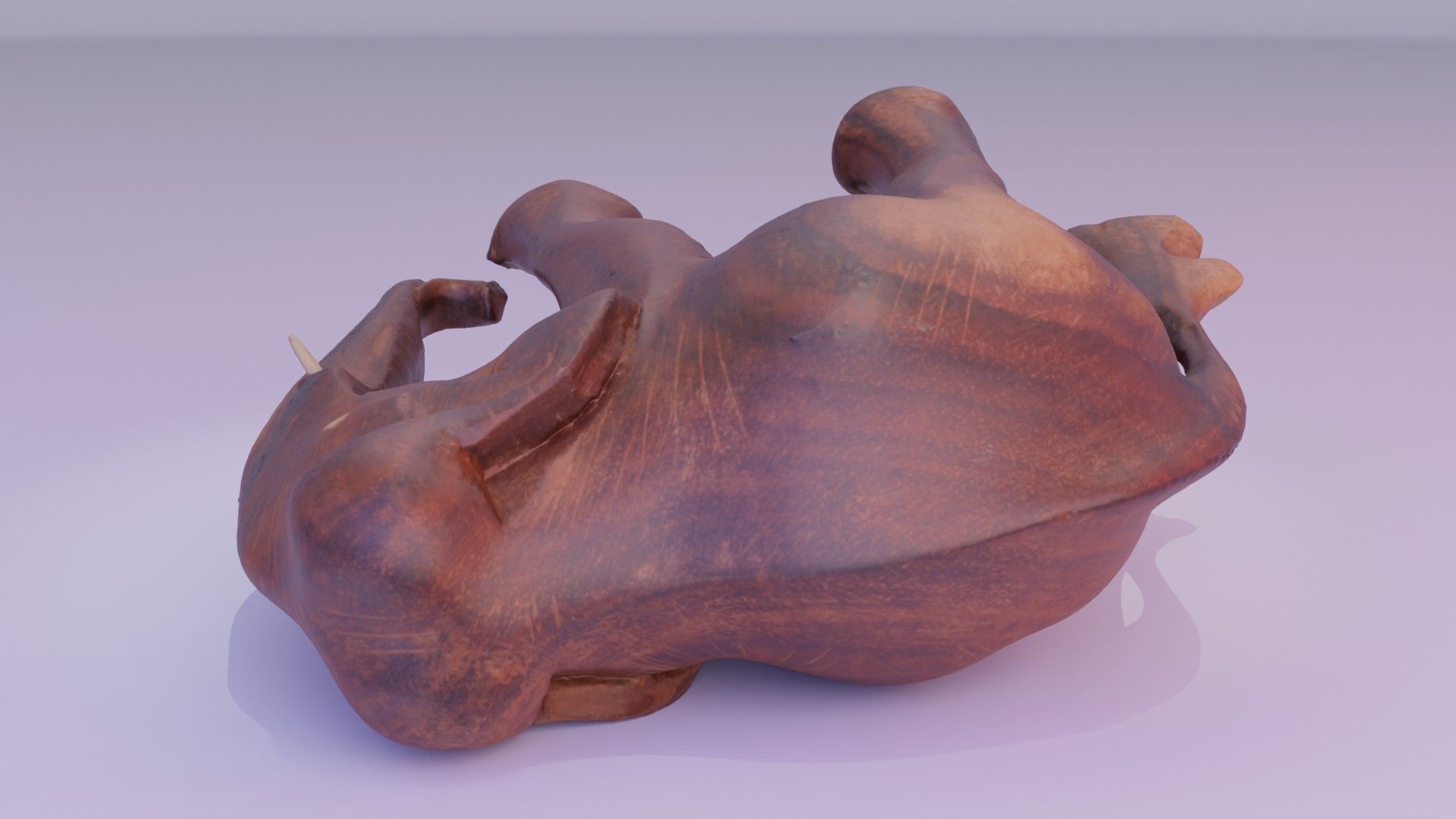Elephant wood handmade sculpture high-poly 3D model_20