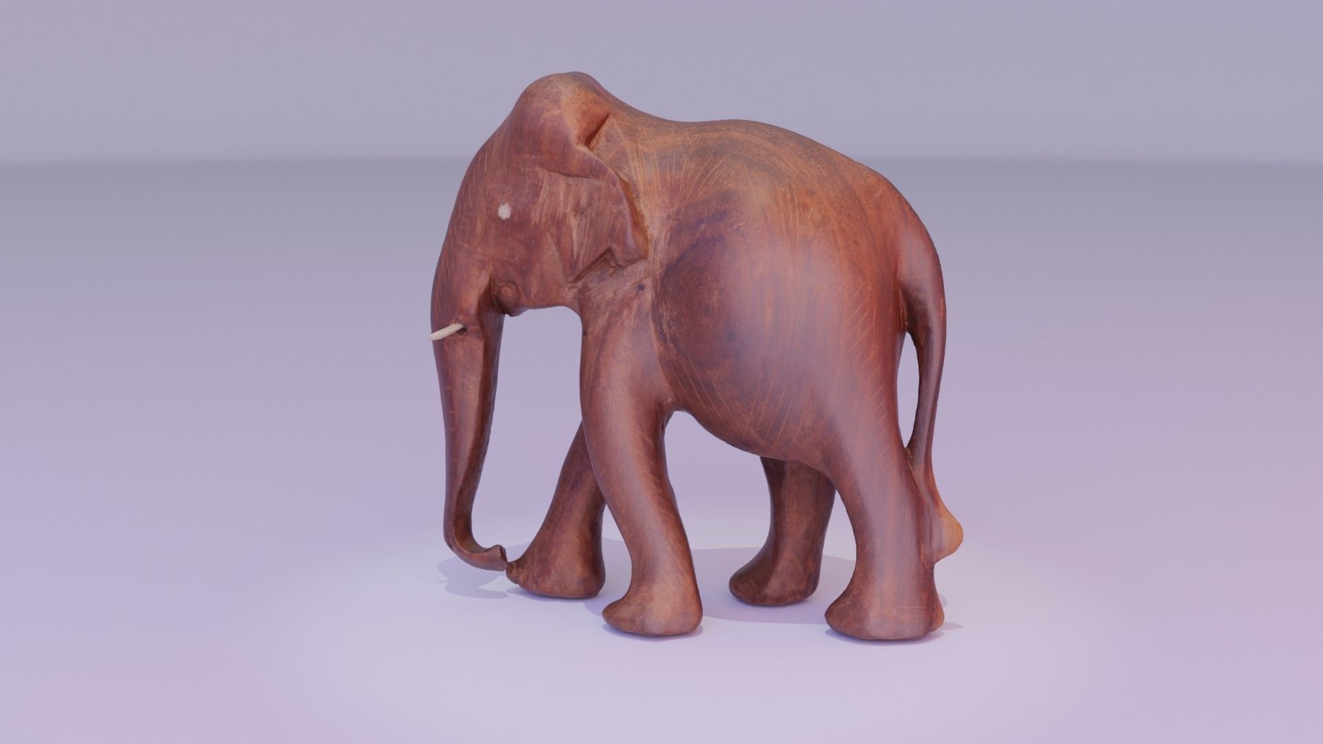 Elephant wood handmade sculpture high-poly 3D model_16