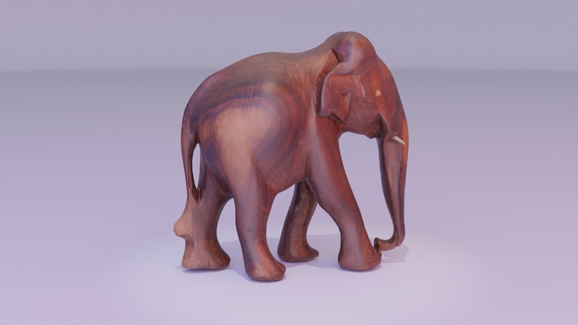 Elephant wood handmade sculpture high-poly 3D model_12