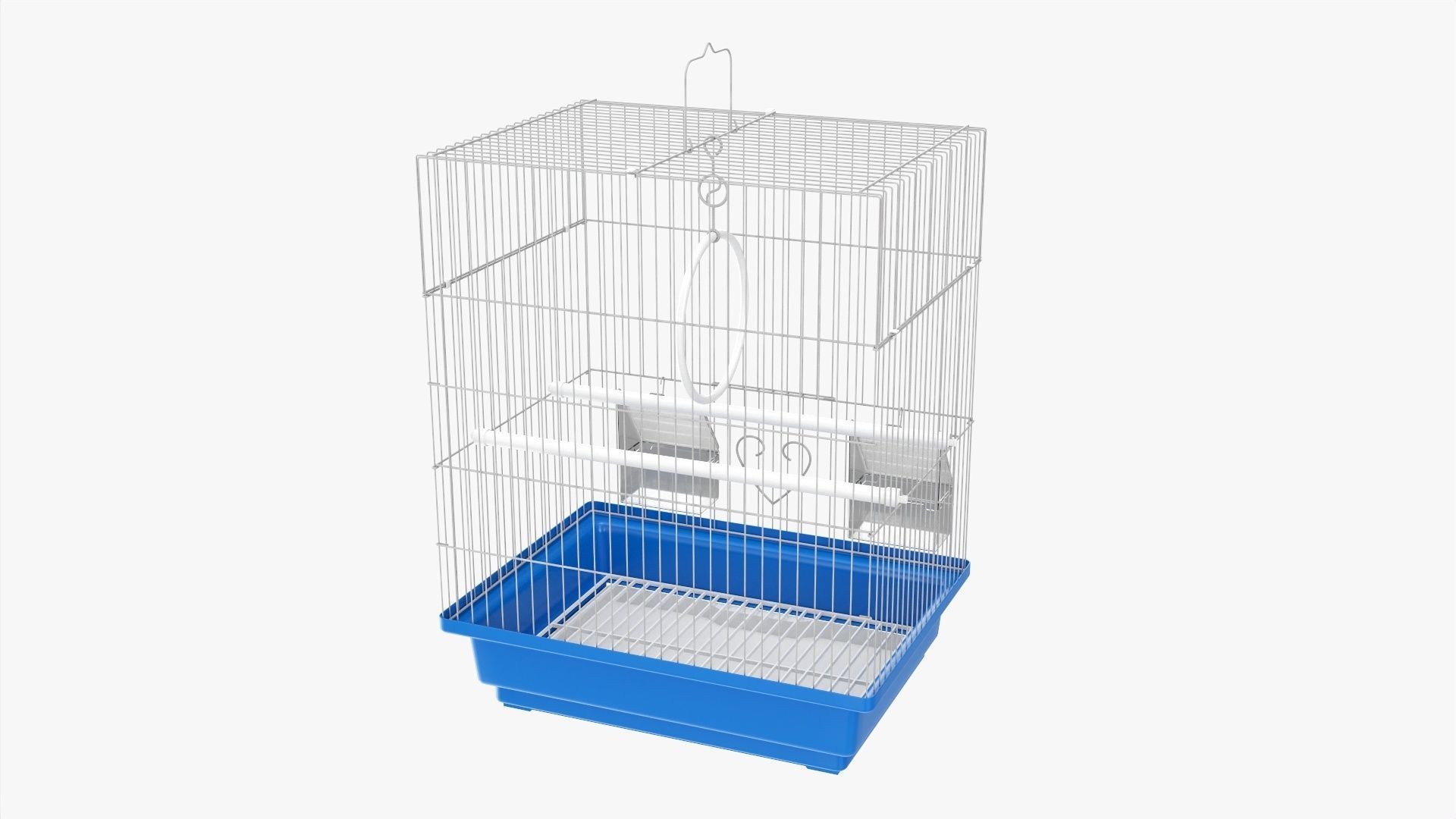 Flat top bird cage 3D model_1
