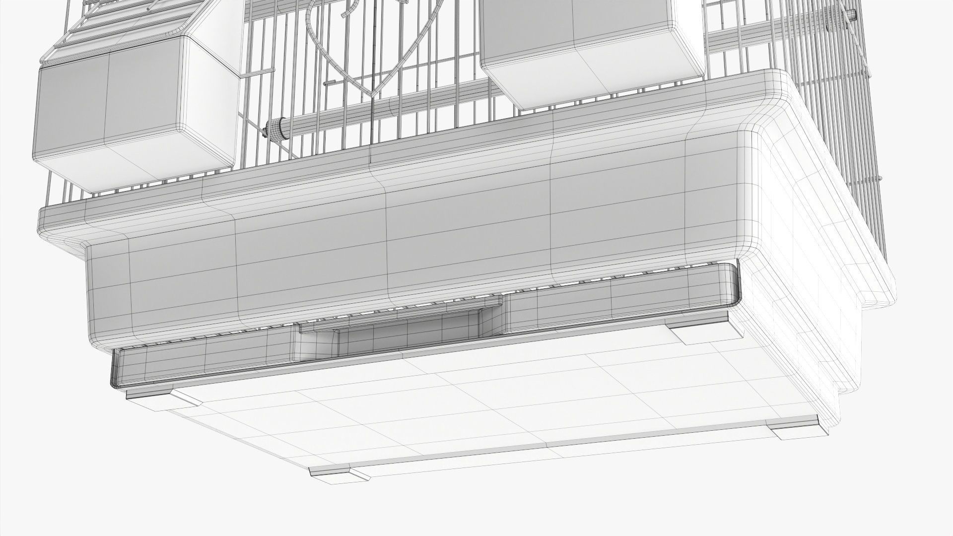 Flat top bird cage 3D model_12