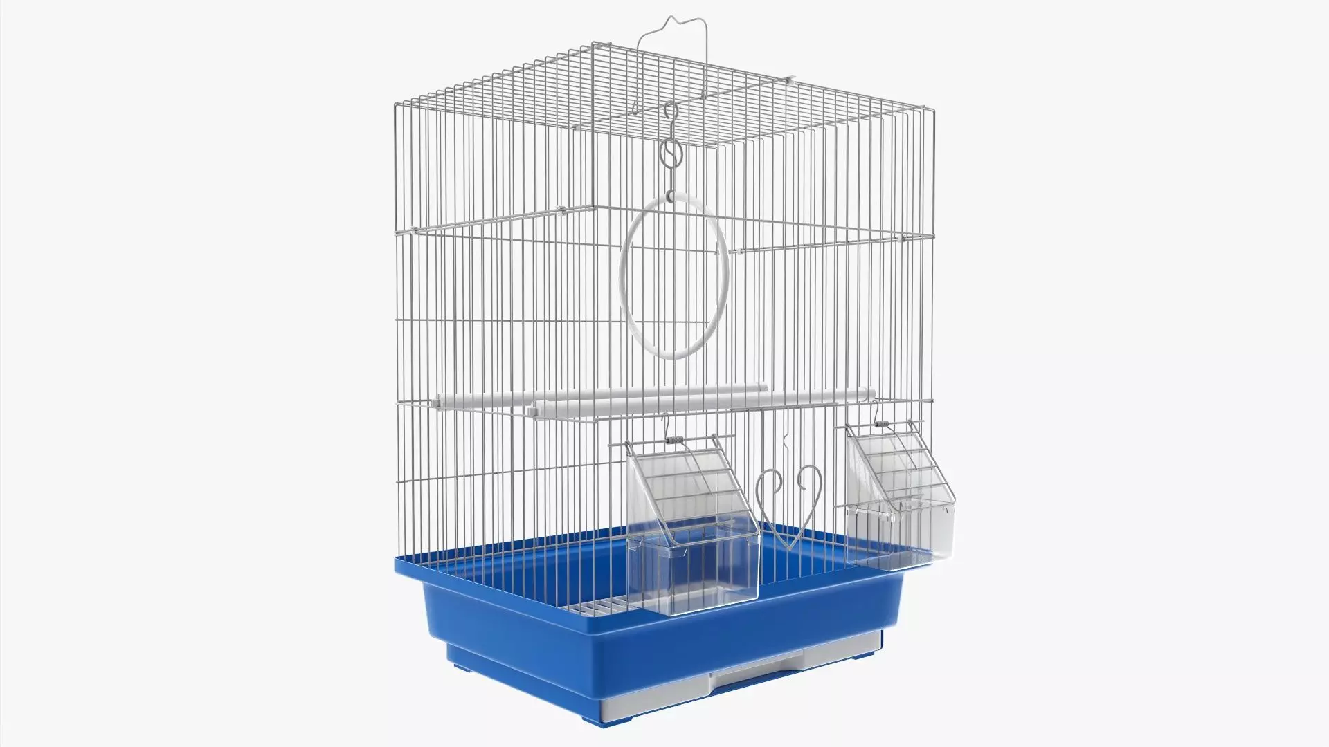 Flat top bird cage 3D model_0