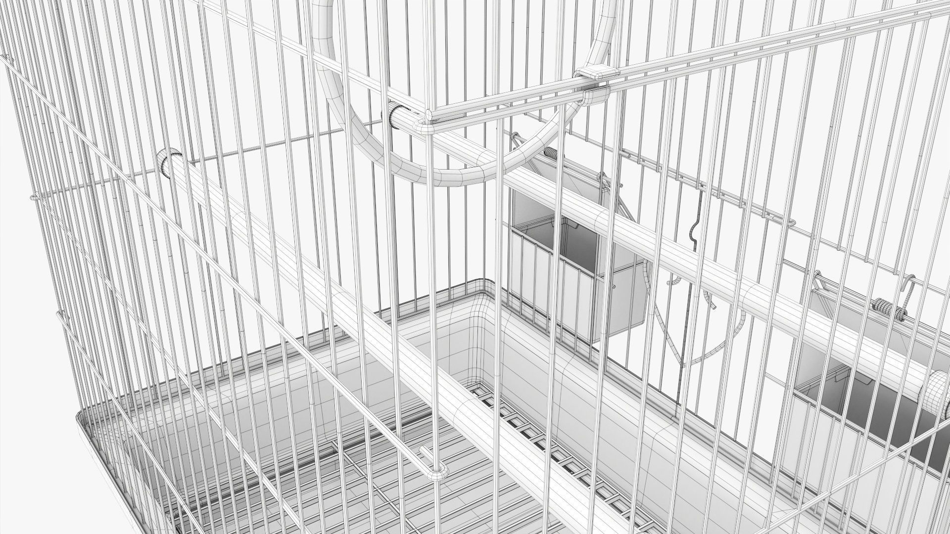 Flat top bird cage 3D model_13
