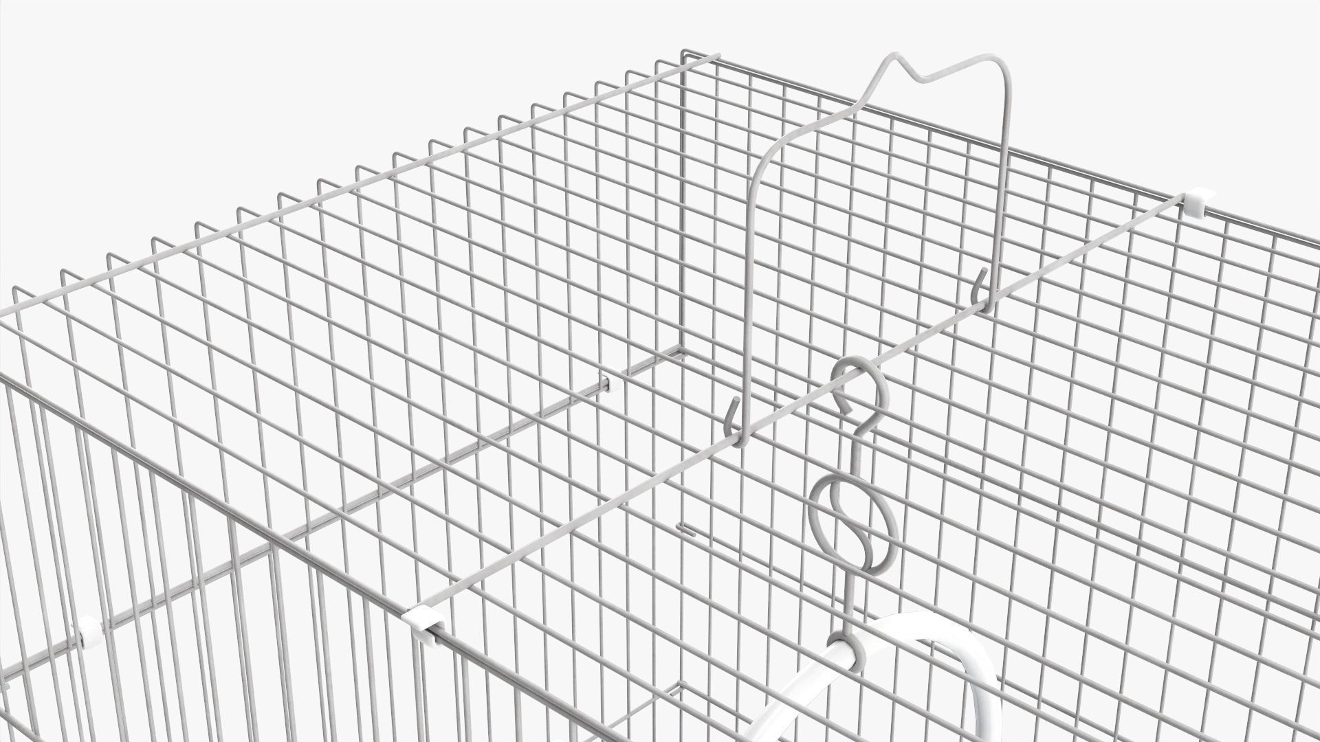 Flat top bird cage 3D model_4