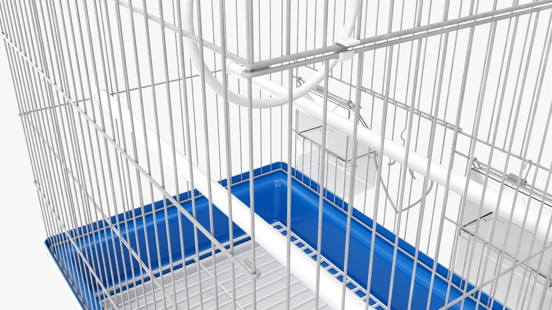 Flat top bird cage 3D model_6