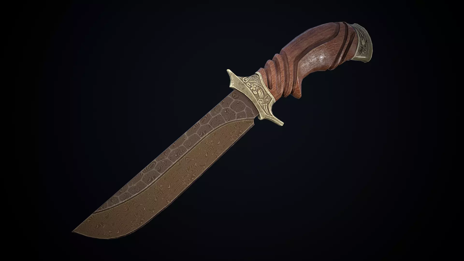 Hunter Knife Low-poly 3D model