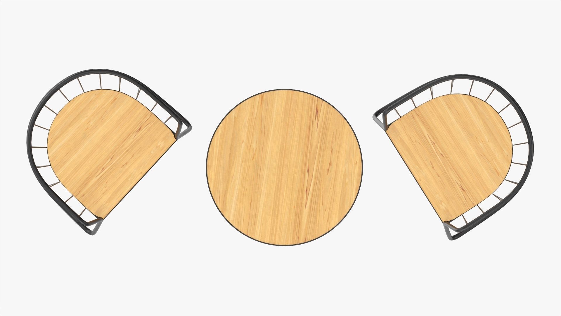 Outdoor coffee table and two chairs 3D model_6