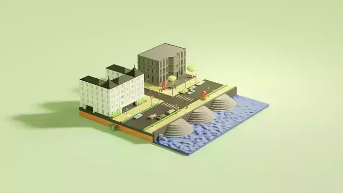 Europe City Isometric Illustration