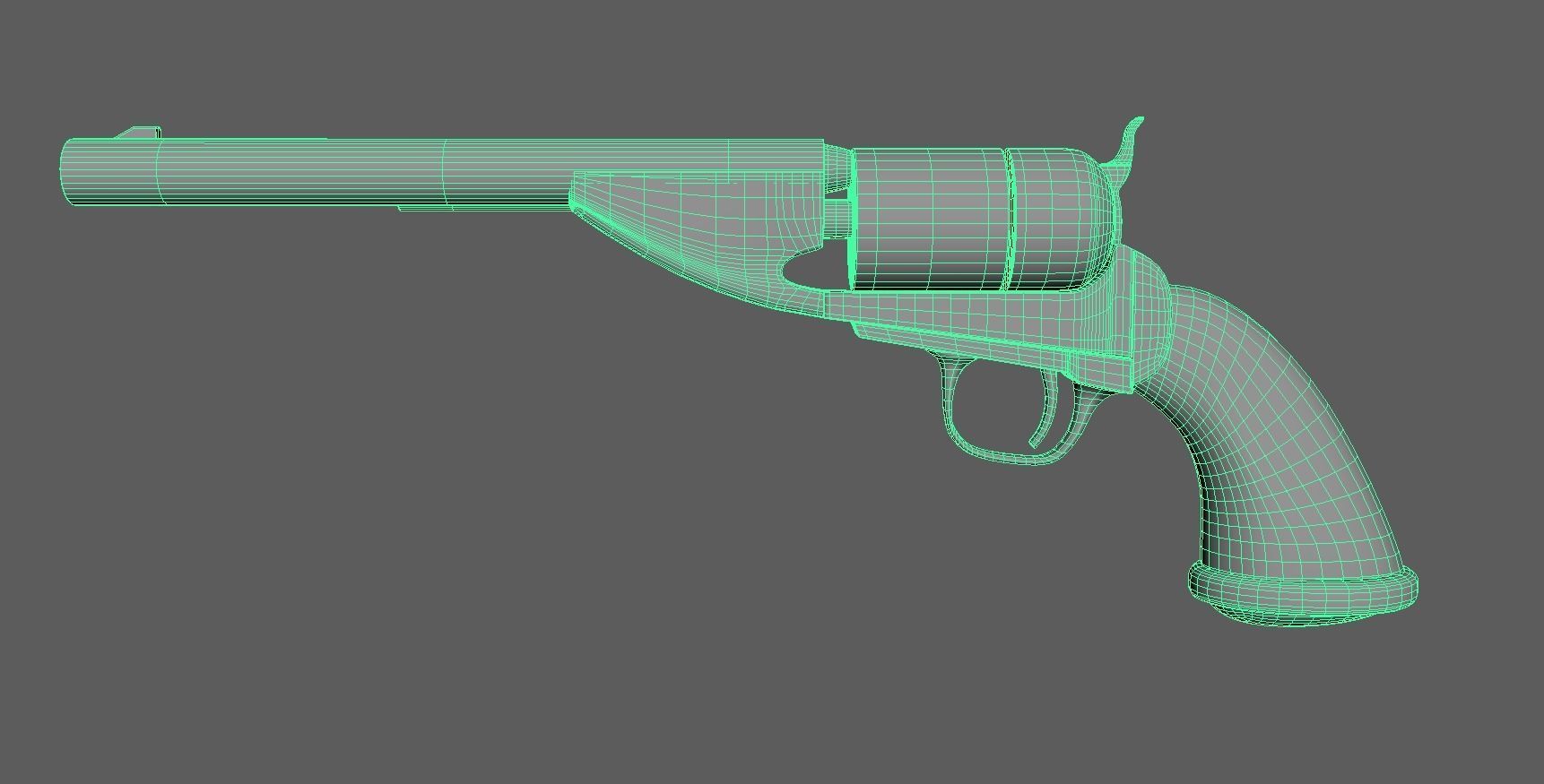 Wild West Props Including a Colt and a Tomahawk 3D model_9