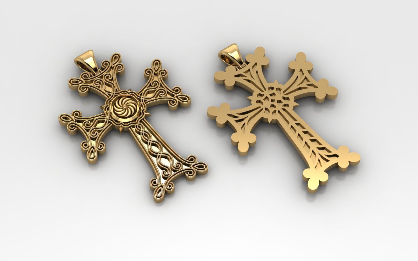 gold cross 3 3D print model_2