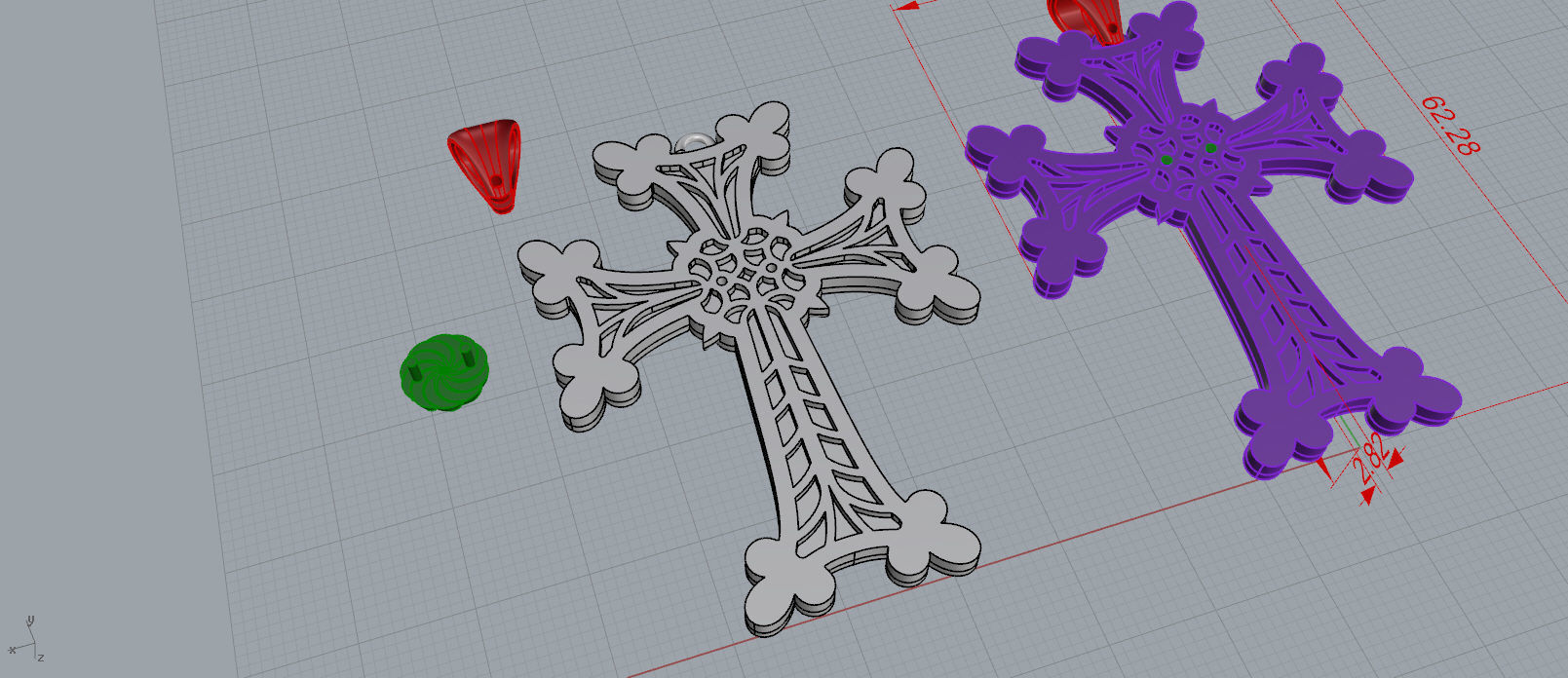 gold cross 3 3D print model_3