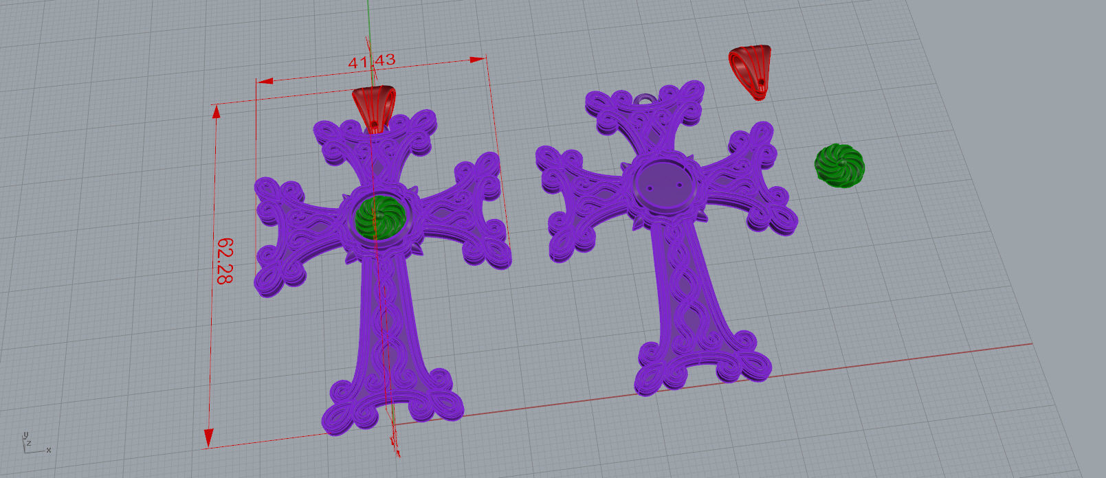 gold cross 3 3D print model_5