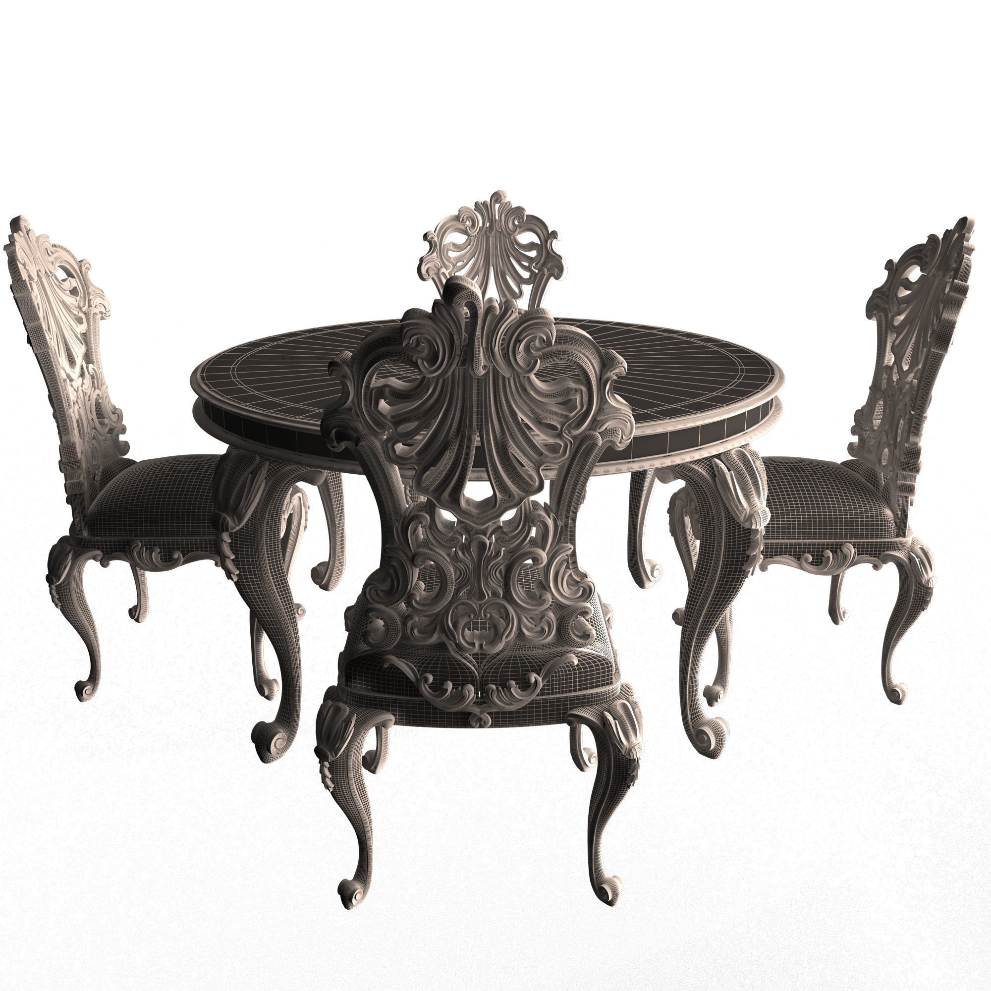 Classic Furniture Collection Low-poly 3D model_43