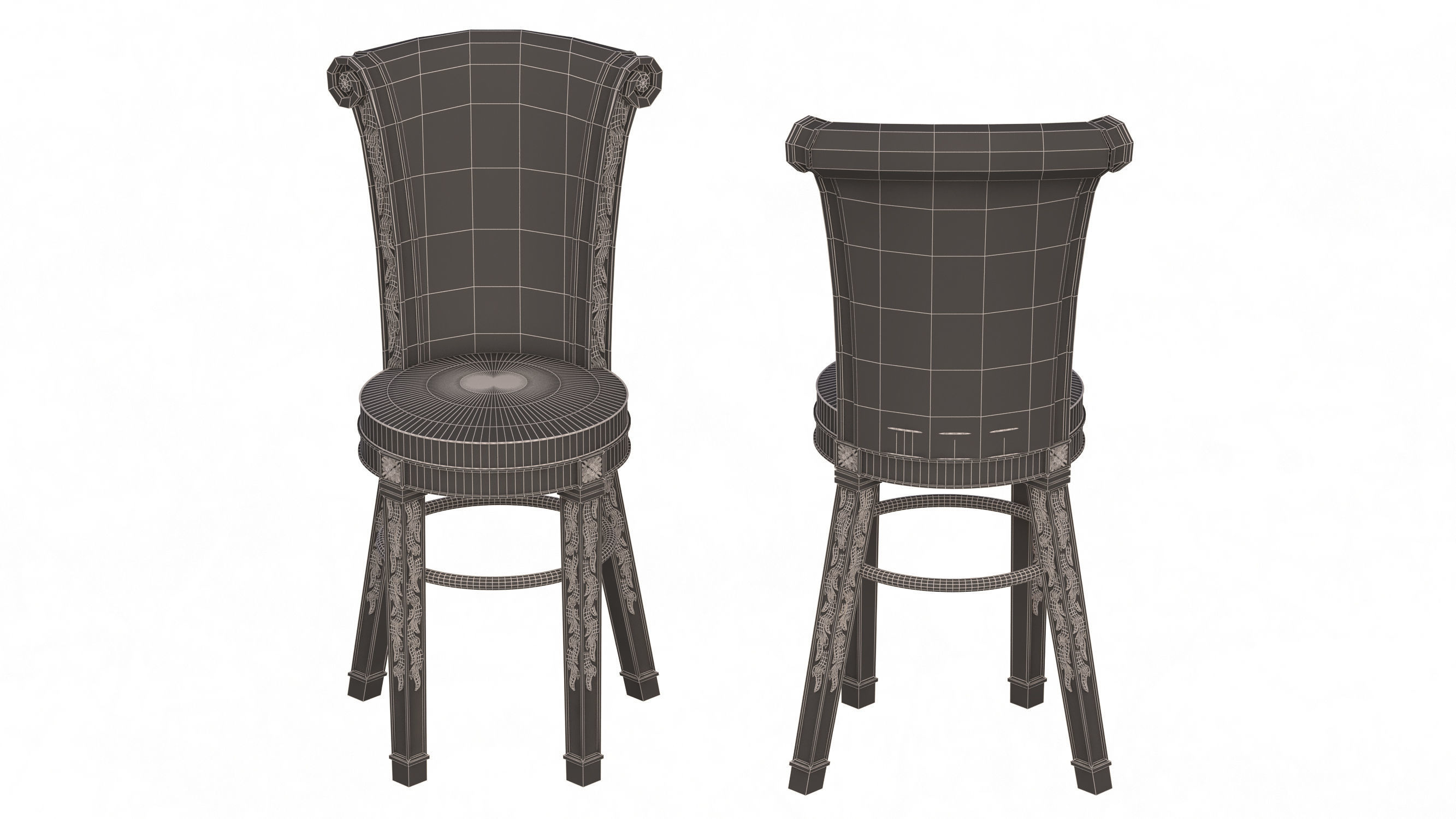 Classic Furniture Collection Low-poly 3D model_36