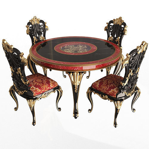 Classic Furniture Collection Low-poly 3D model 4