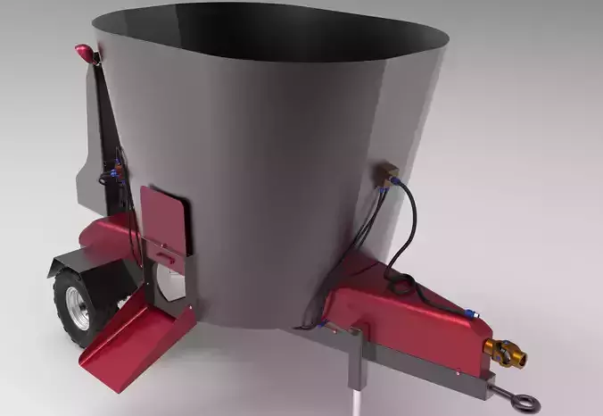 Feed Mixer Low-poly 3D model