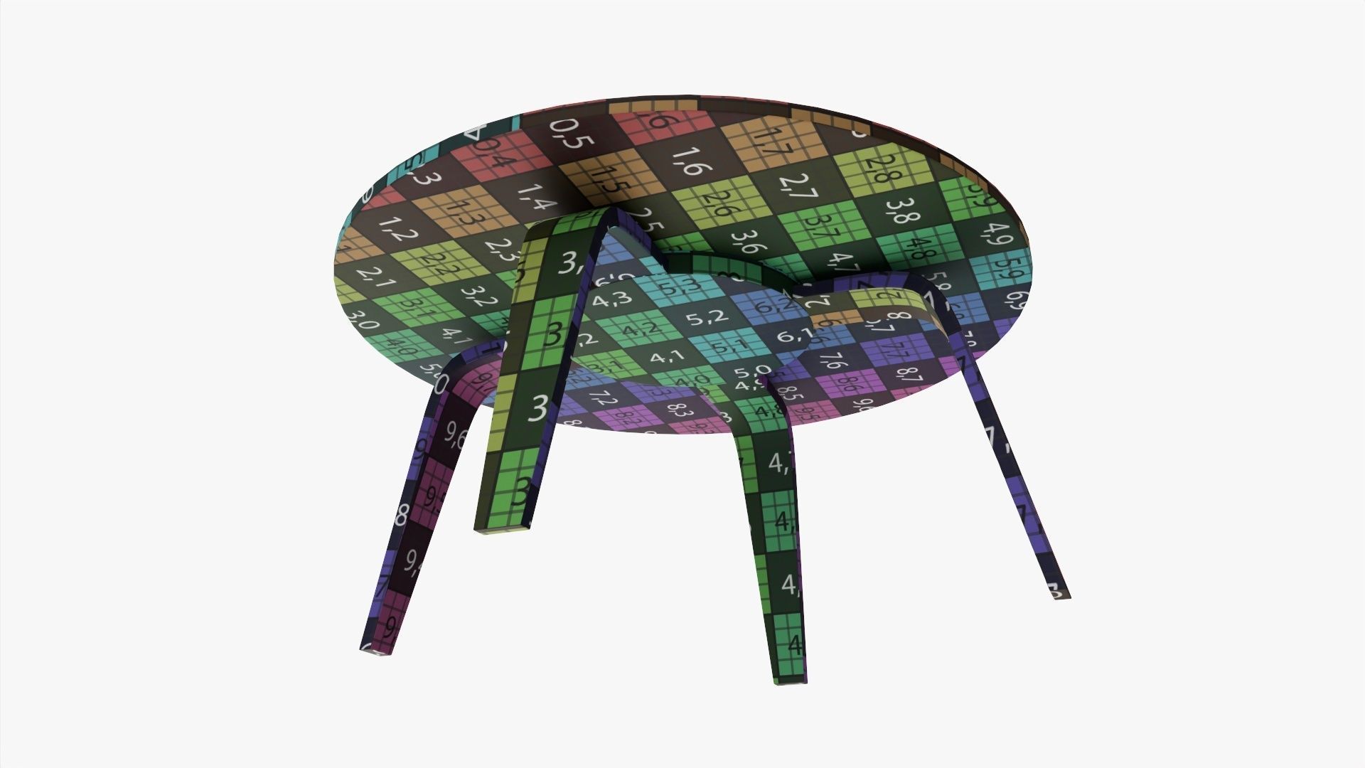 Round coffee table 02 3D model_8