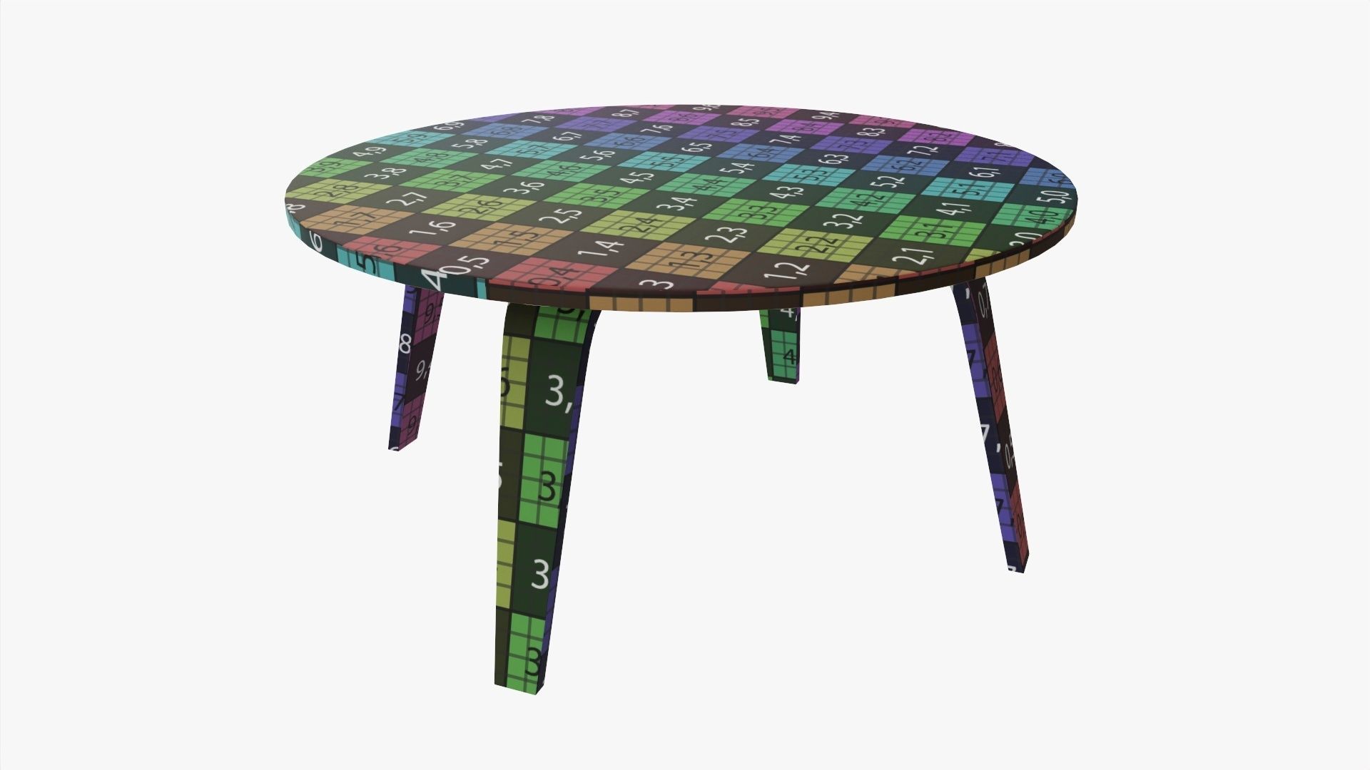 Round coffee table 02 3D model_7