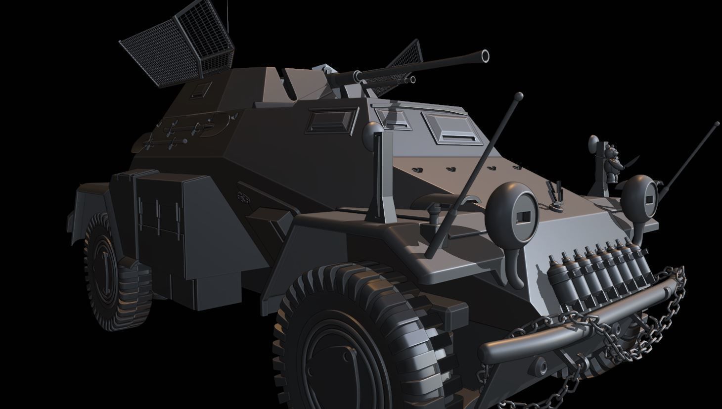 SDFKZ222 truck tanks 3D print model_4