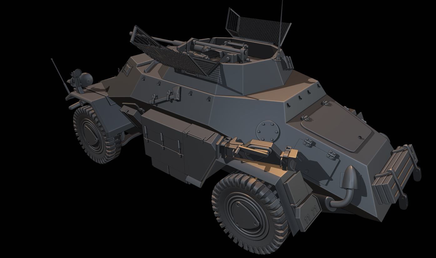 SDFKZ222 truck tanks 3D print model_7