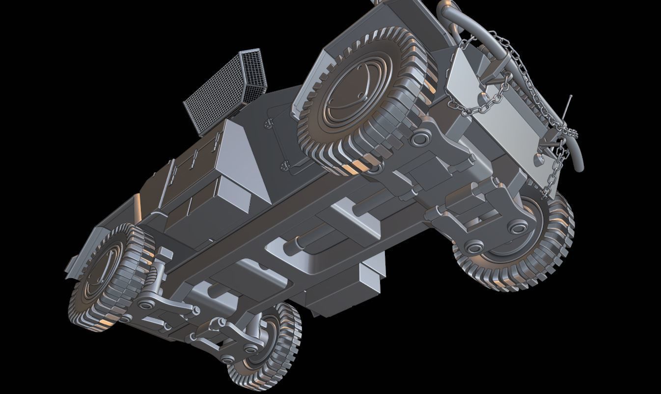 SDFKZ222 truck tanks 3D print model_5