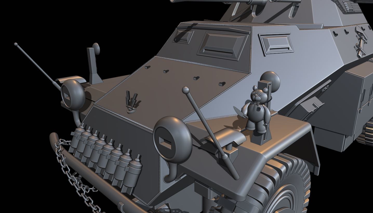 SDFKZ222 truck tanks 3D print model_1