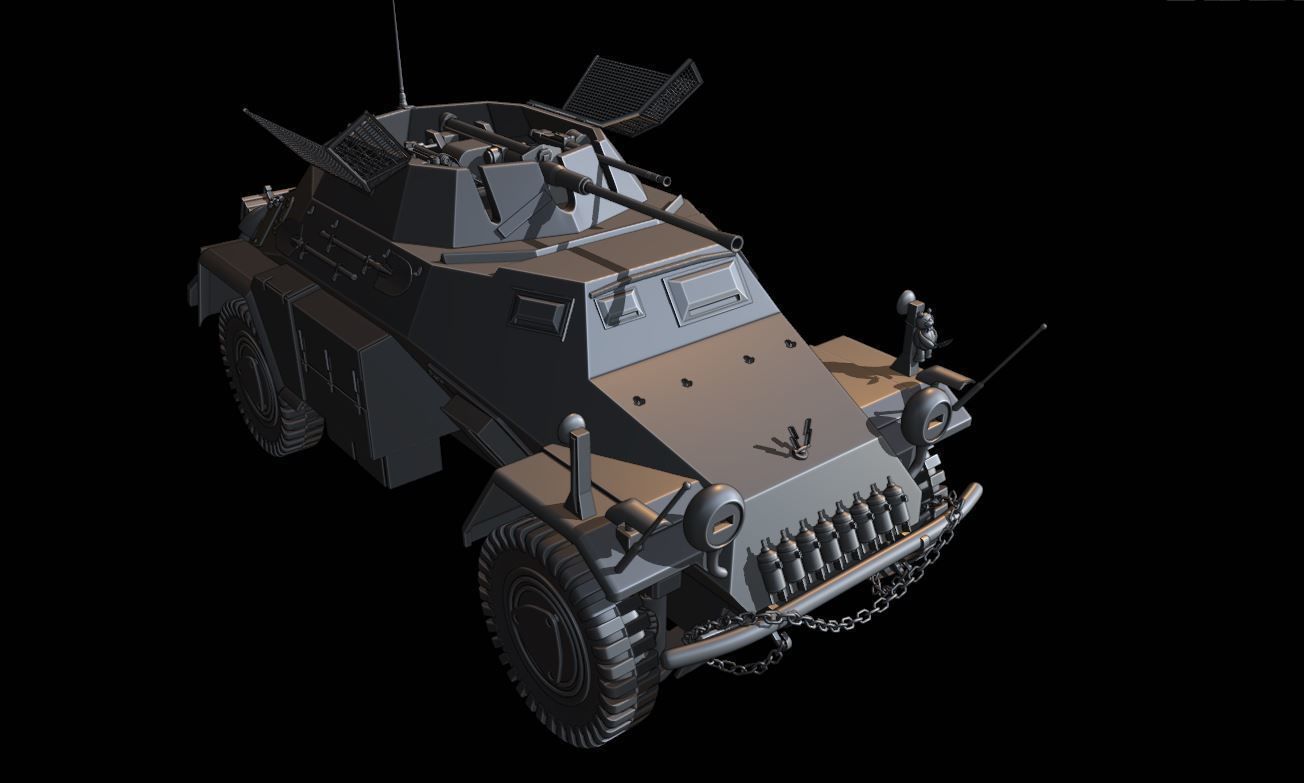 SDFKZ222 truck tanks 3D print model_2