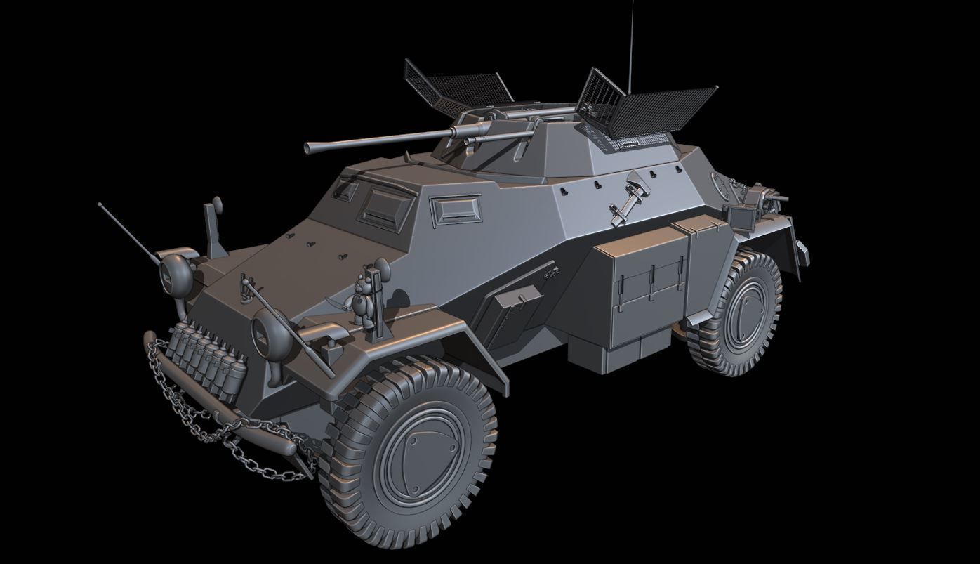 SDFKZ222 truck tanks 3D print model_6