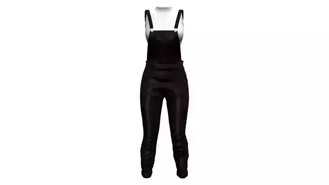Shiny Leather Coveralls Overalls With Suspenders