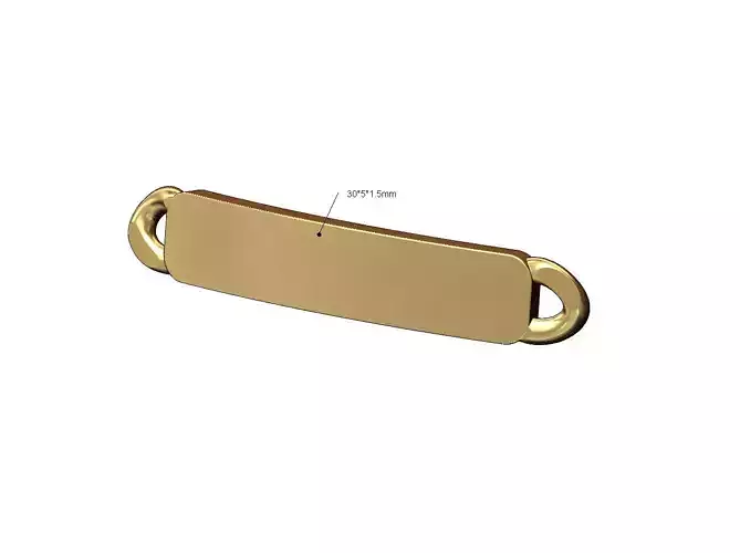 Cuban link ends bracelet plate tag