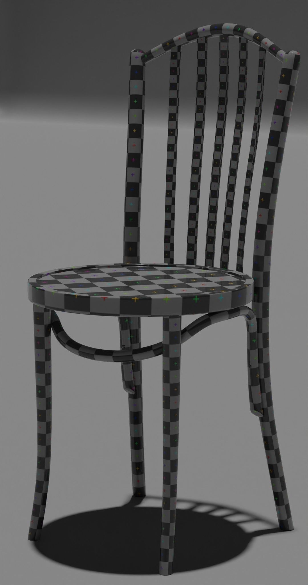 chair checkered 3D model_3