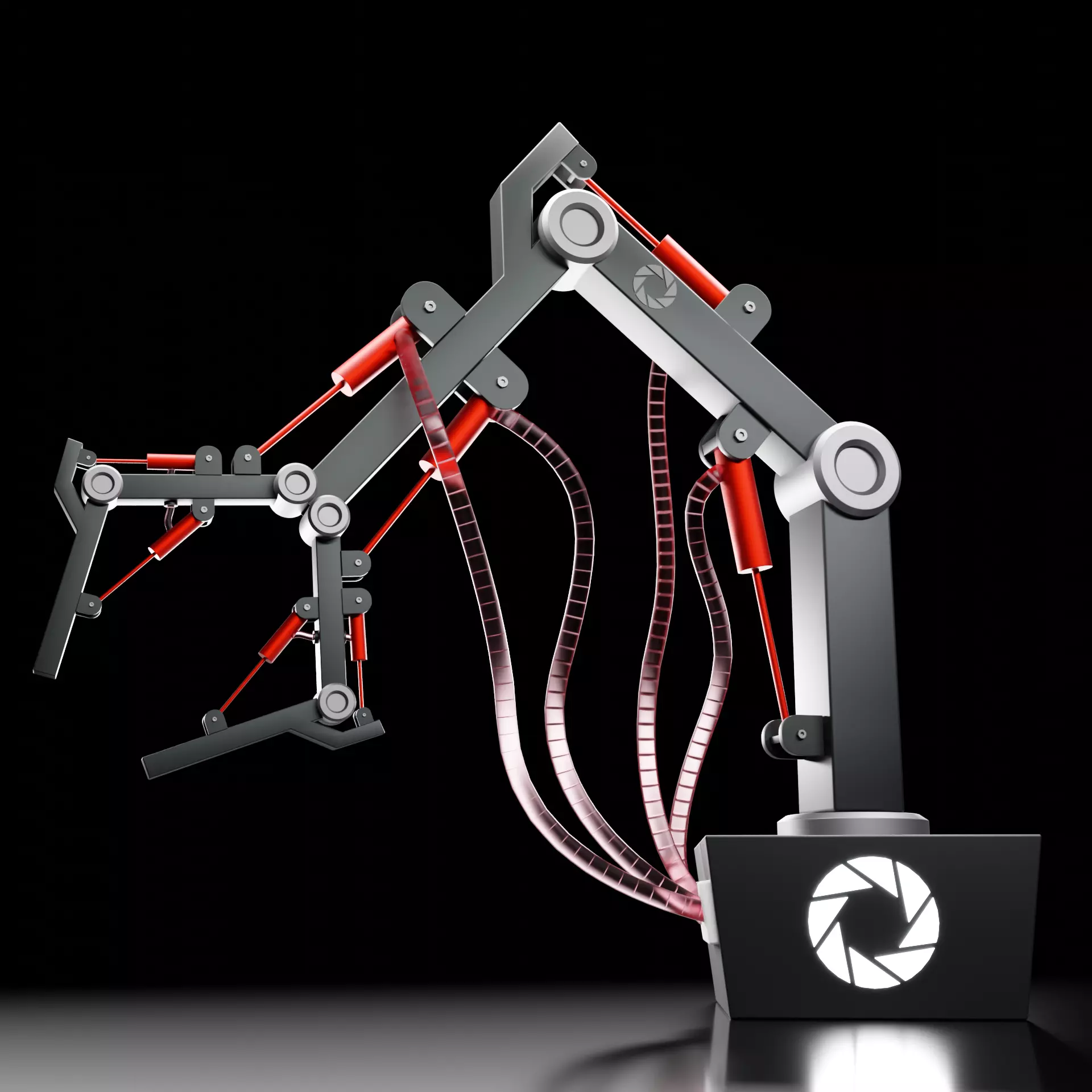 Arm-monipulator robotic arm with camera Free low-poly 3D model