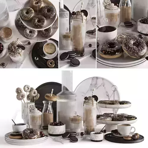 Coffee and Donuts 3D model