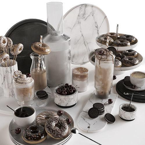 Coffee and Donuts 3D model 5