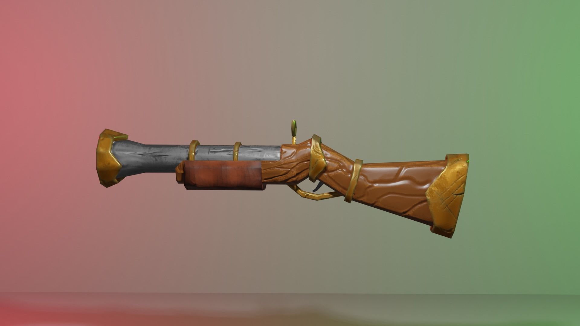 Gun Lowpoly Low-poly 3D model_5