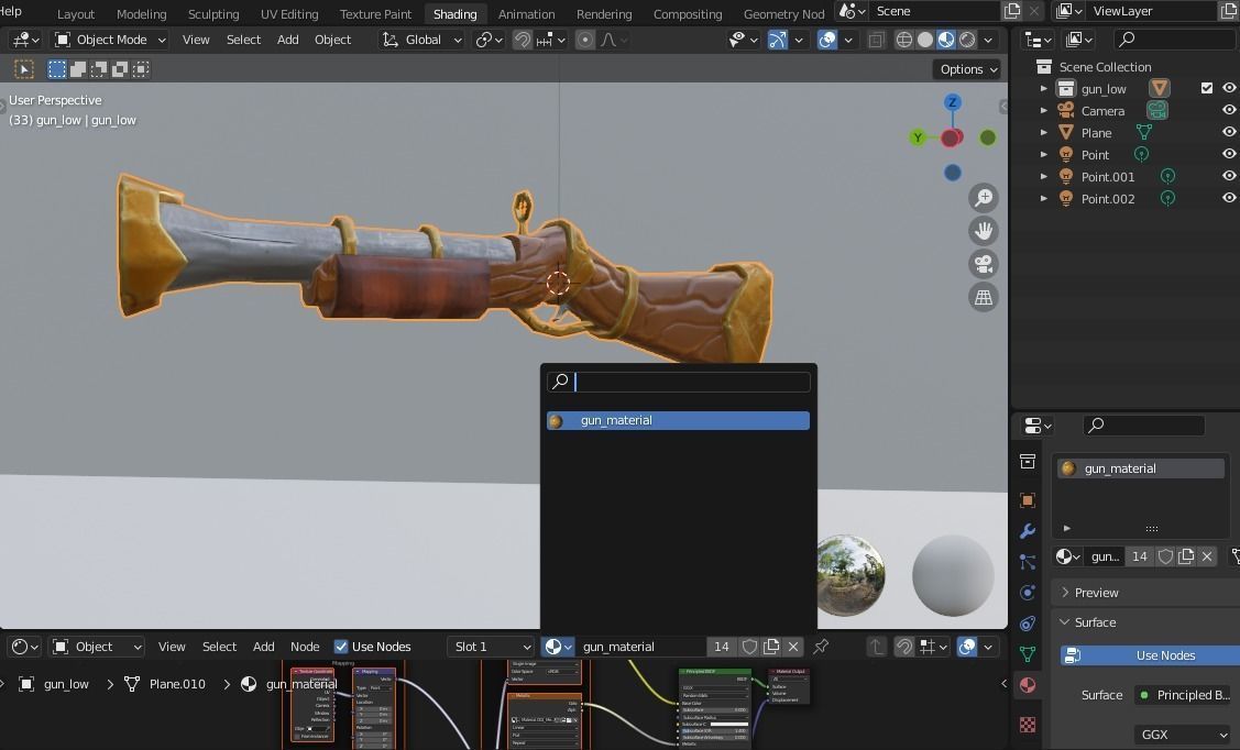 Gun Lowpoly Low-poly 3D model_14