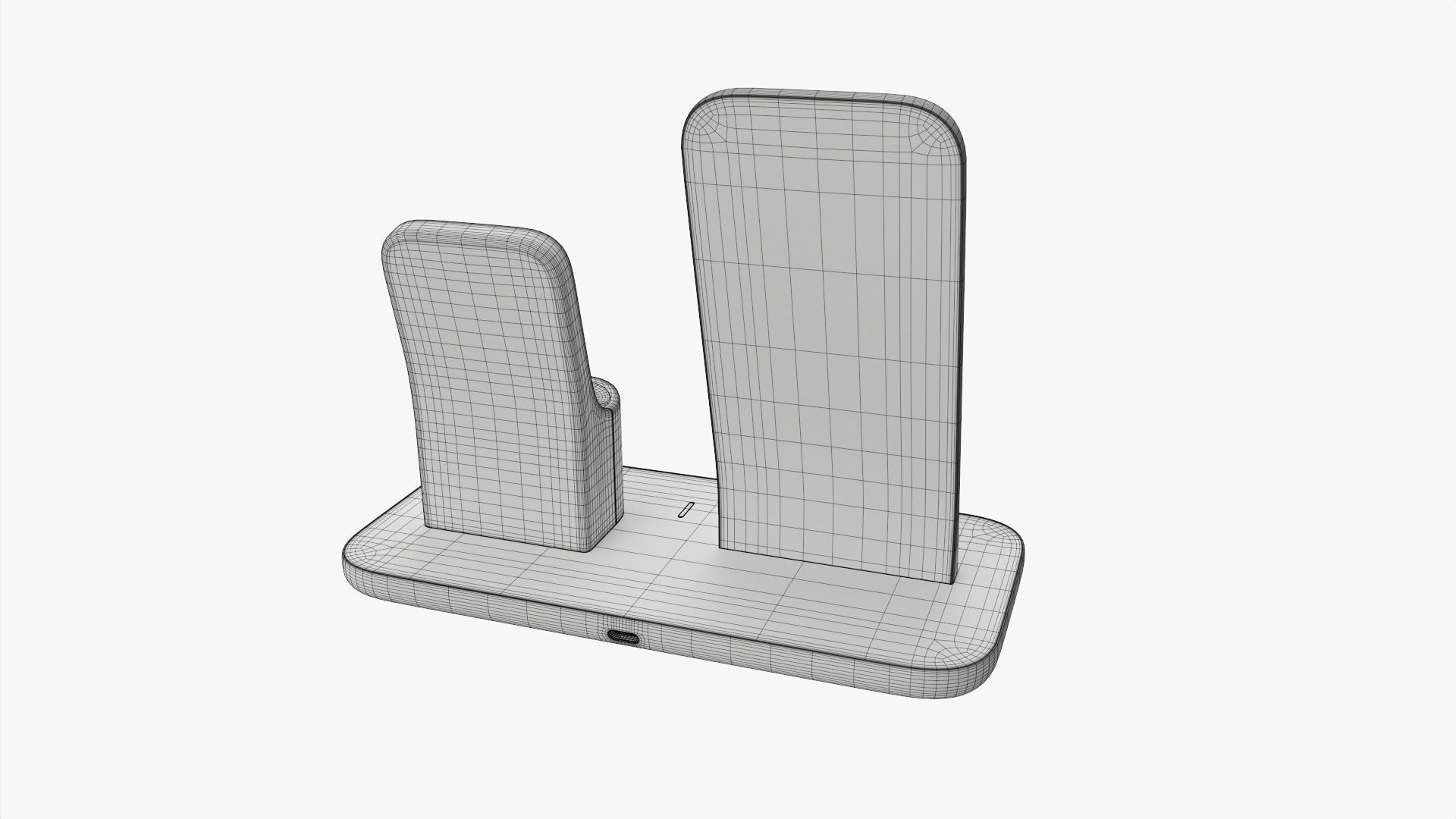 Wireless charging base 3-in-1 3D model_8