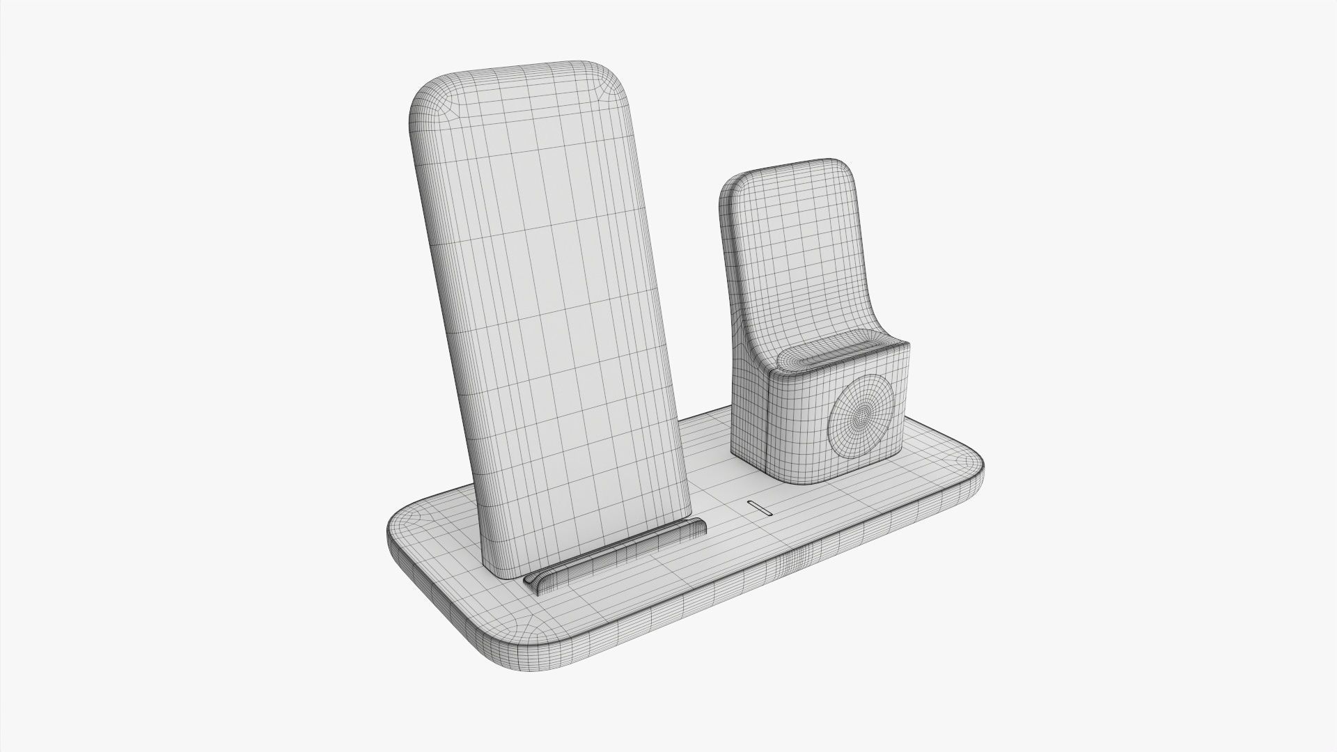 Wireless charging base 3-in-1 3D model_7